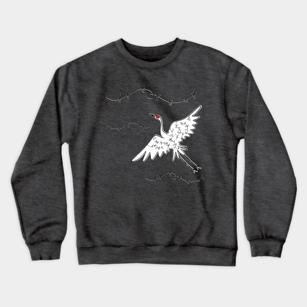 Sandhill Crane Flying Crewneck Sweatshirt by ArtAndPixels